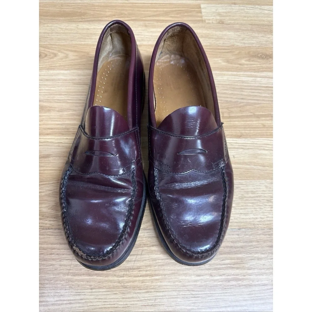 GH Bass Weejuns Penny Loafers Mens 12 D Burgundy Leather Slip On Shoes USA